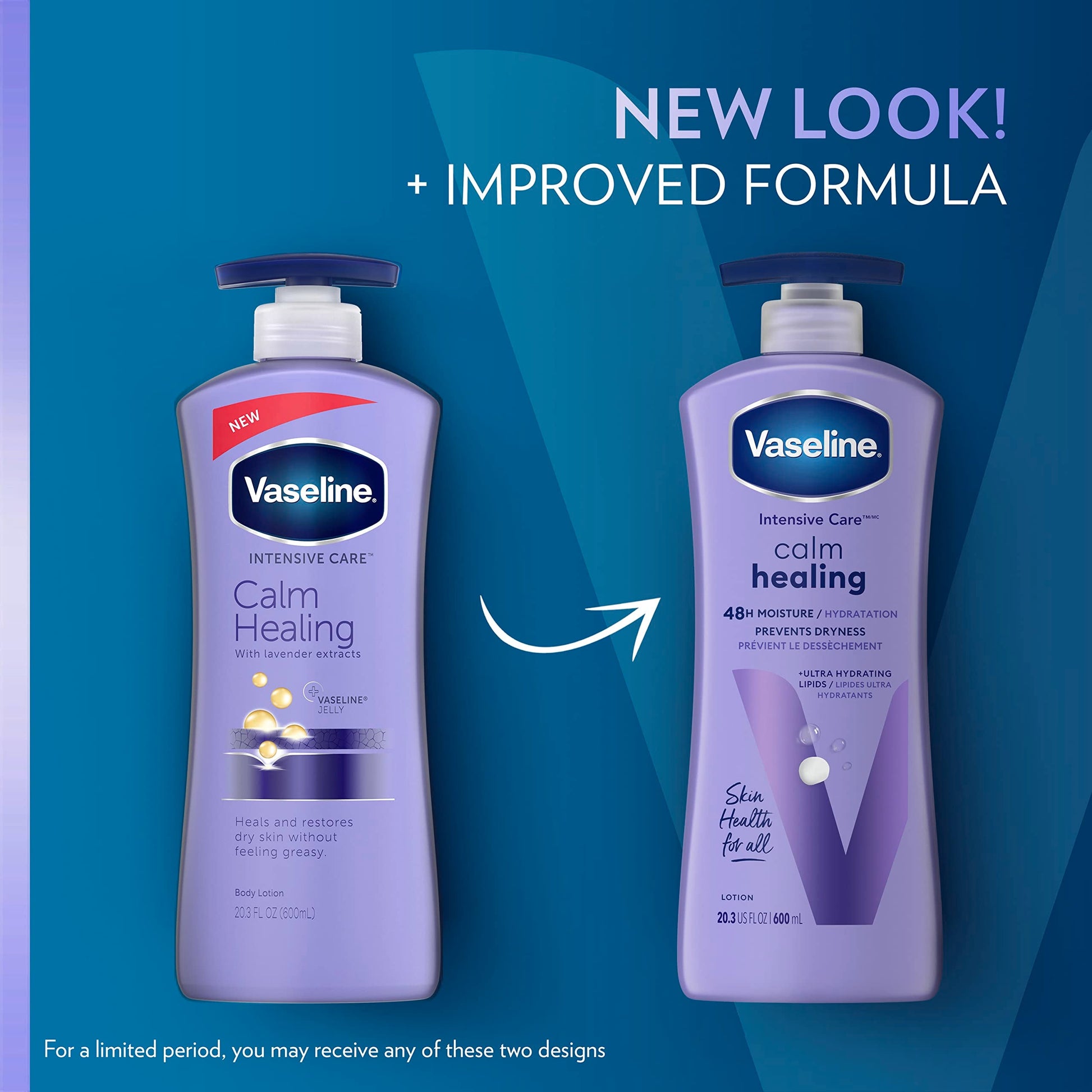 Product image of Vaseline Intensive Care Calm Healing Body Lotion Ultra-Hydrating Lipids Lavender Extract Dry Skin 20.3 oz