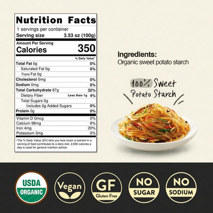 Product image of Chung Jung One Korean Sweet Potato Glass Noodle Non GMO Gluten Free Vegan No Sodium No Sugar 3.5oz 3.53 oz