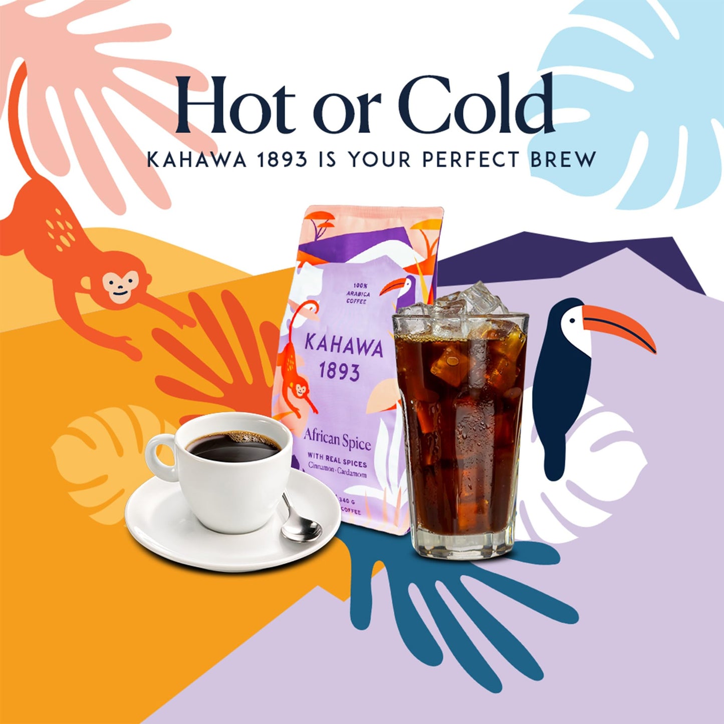 Product image of KAHAWA 1893 Medium Roast Ground Coffee African Spice Cinnamon Cardamom and Clove High Antioxidants