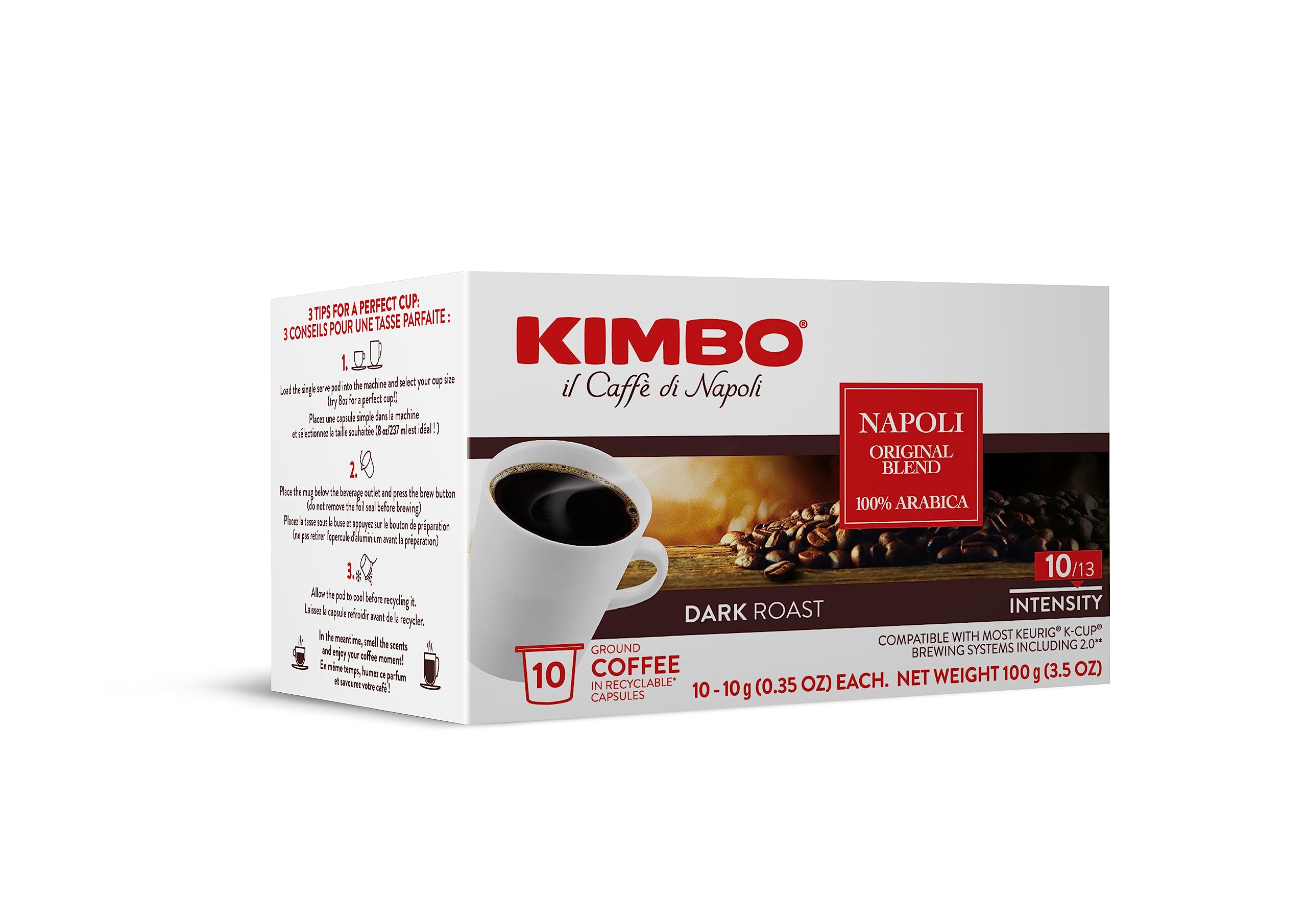 Product image of KIMBO Espresso Napoli Dark Roast Keurig K-Cups Blended and Roasted in Italy 0.35 oz 0.35 oz Pack of 10