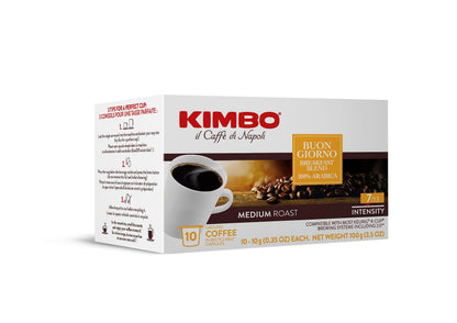 Product image of Kimbo Buon Giorno Breakfast Blend 100% Arabica Coffee K-Cups Medium Roast Sweet and Acidic Flavor 7/13
