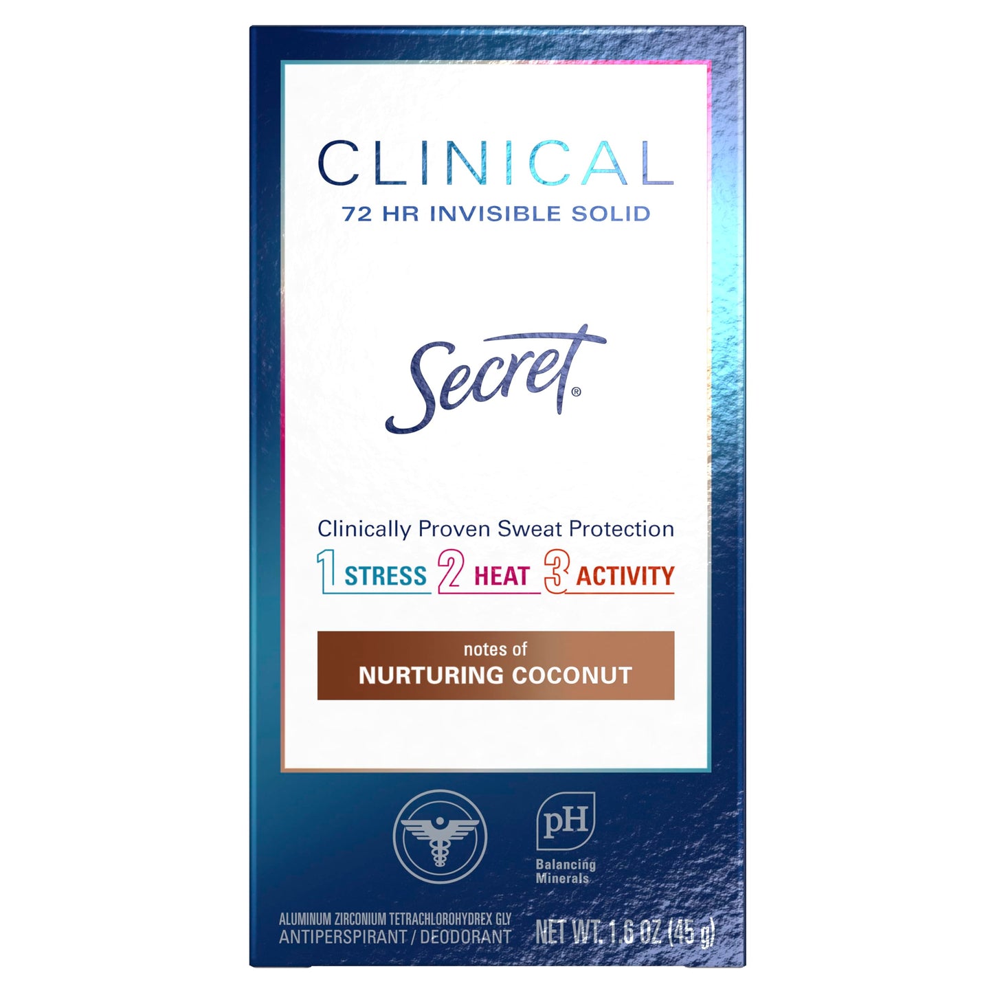 Product image of Secret Clinical Strength Antiperspirant and Deodorant Women Invisible Solid Clean Coconut 1.6 oz 1.6 oz Pack