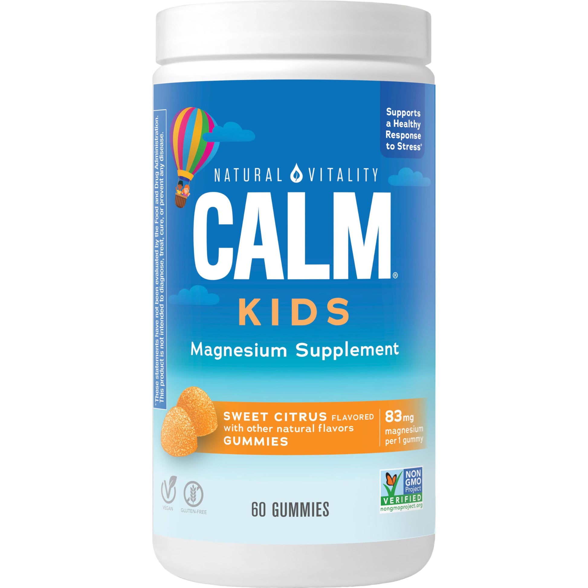 Product image of Natural Vitality Calm Kids Magnesium Supplement Gummies Sweet Citrus Flavored Supports Balanced Mood and