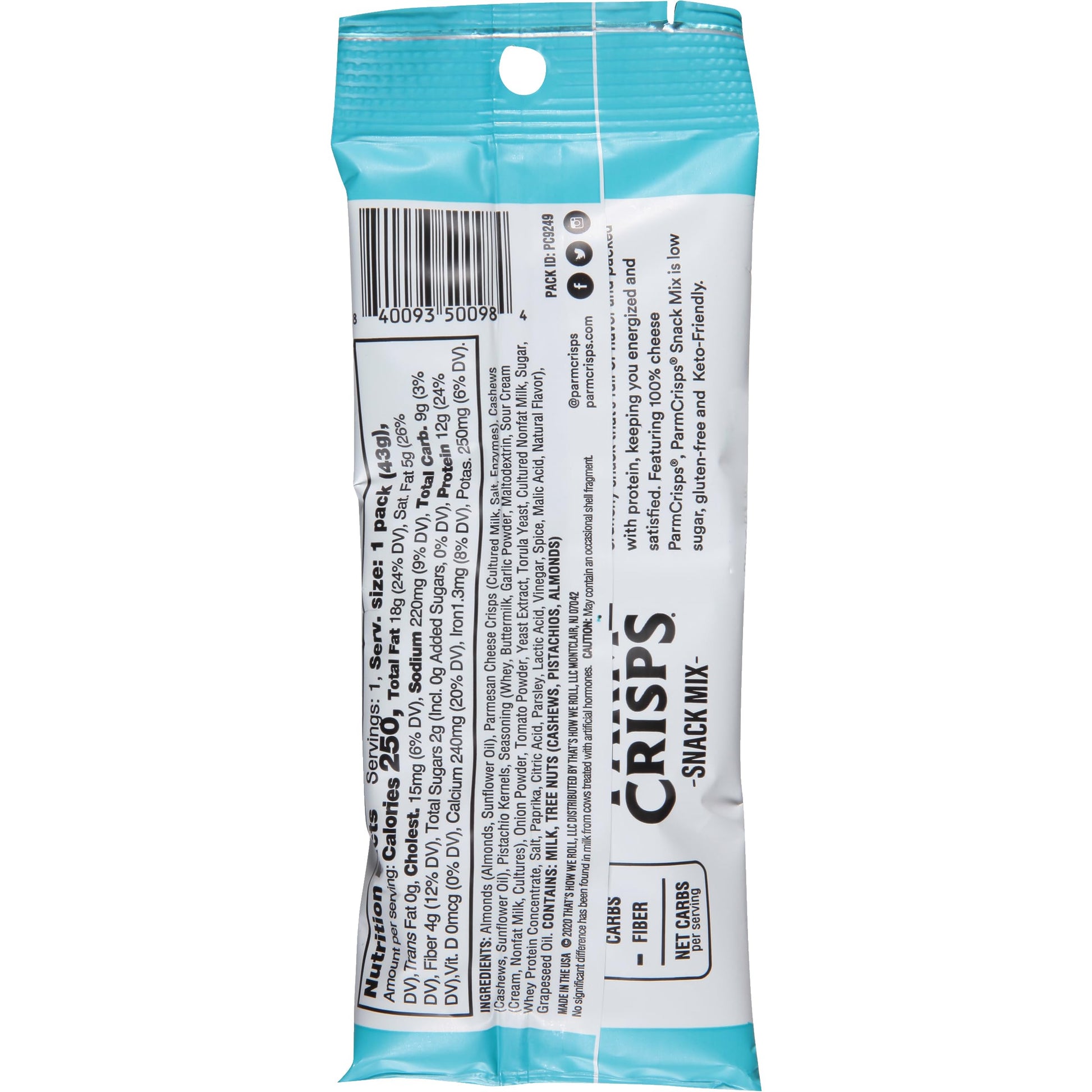 Product image of ParmCrisps Snack Mix Ranch Flavor Cheese Crisps and Nuts Low Carb Gluten Free Low Sugar 1.5 oz 1.5 oz Pack