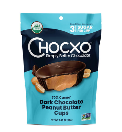 Product image of ChocXO Organic 70% Dark Chocolate Peanut Butter Cups 3.45 oz 3.45 oz