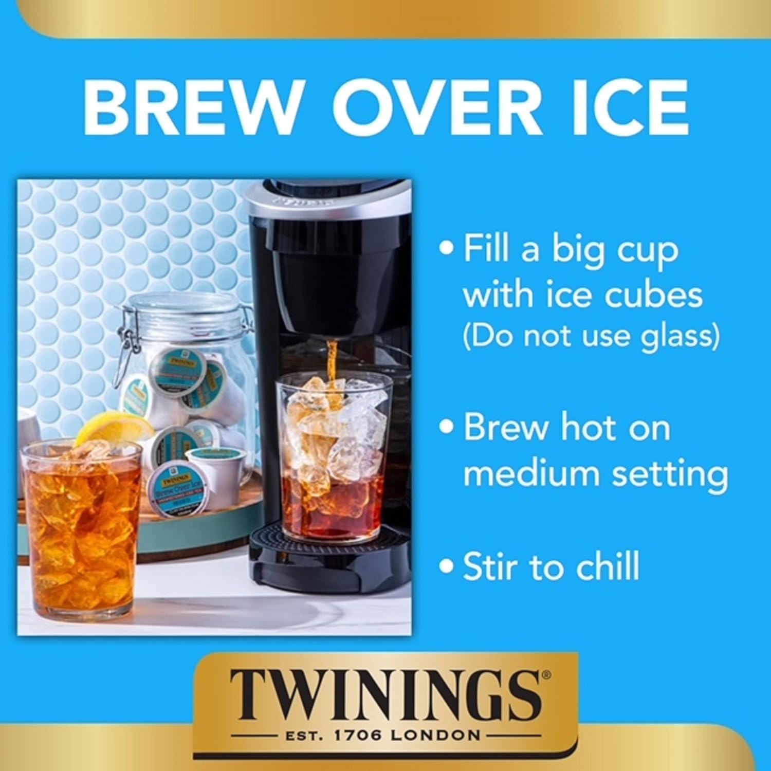 Product image of Twinings Herbal Tea Lemon and Ginger Probiotics K-Cup Pods for Keurig Naturally Caffeine Free 24 ct Pack of