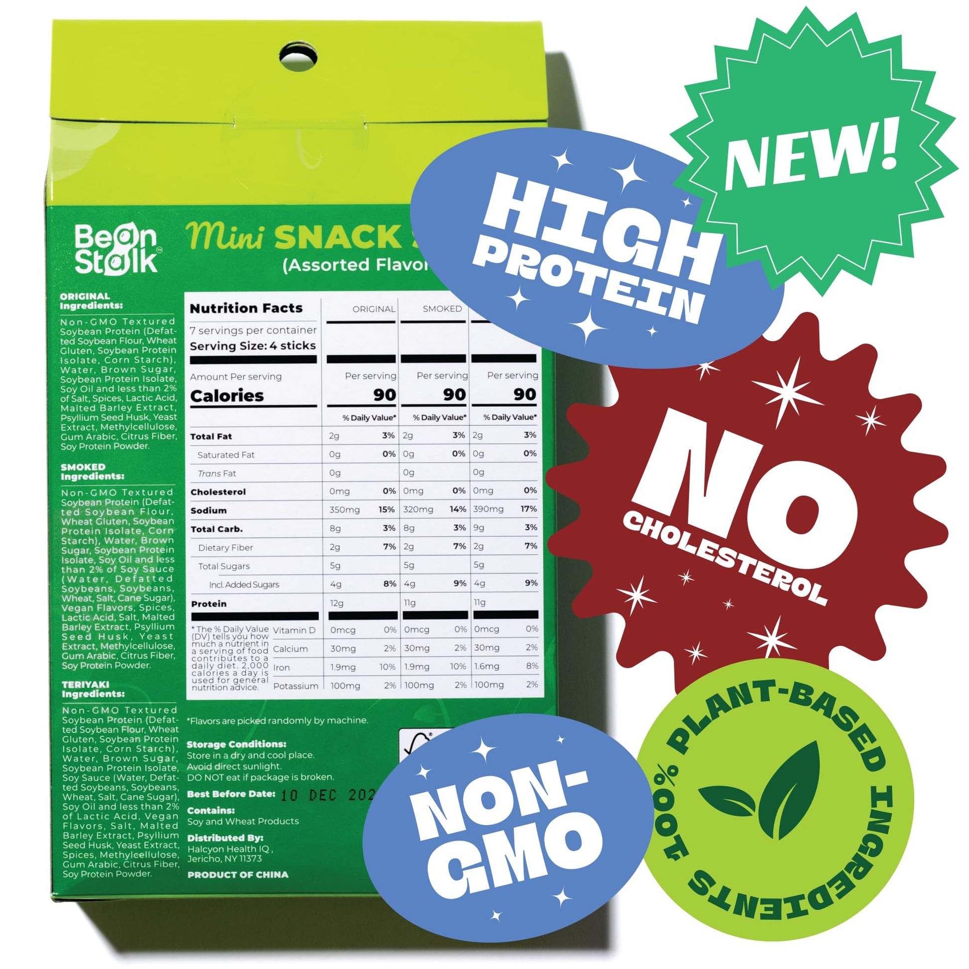 Product image of Bean Stalk Savory Vegan Mini Snack Sticks Assorted Flavors Teriyaki Smoked Original 8.8 oz 8.8 oz