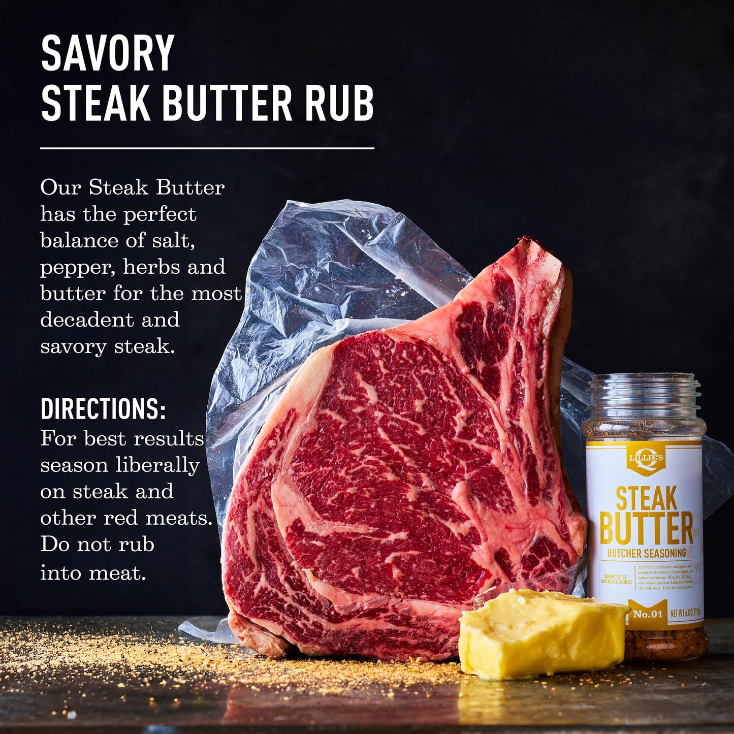 Product image of Lillie's Q Steak Butter Seasoning All-In-One Steak Seasoning Butter Garlic Salt and Black Pepper Perfect for