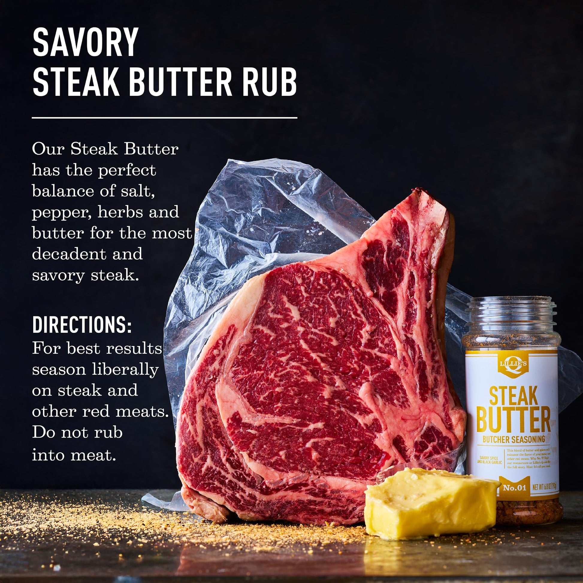 Product image of Lillie's Q Steak Butter Seasoning All-In-One Steak Seasoning Butter Garlic Salt and Black Pepper Perfect for