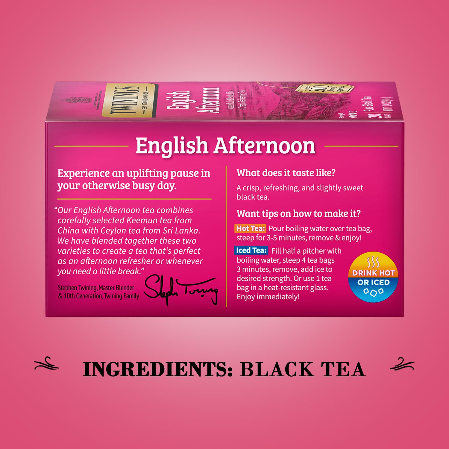 Product image of Twinings Tea English Afternoon Black Tea Caffeinated Individually Wrapped Tea Bags 20 ct Pack of 2