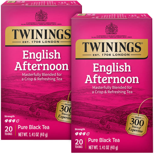 Product image of Twinings Tea English Afternoon Black Tea Caffeinated Individually Wrapped Tea Bags 20 ct Pack of 2
