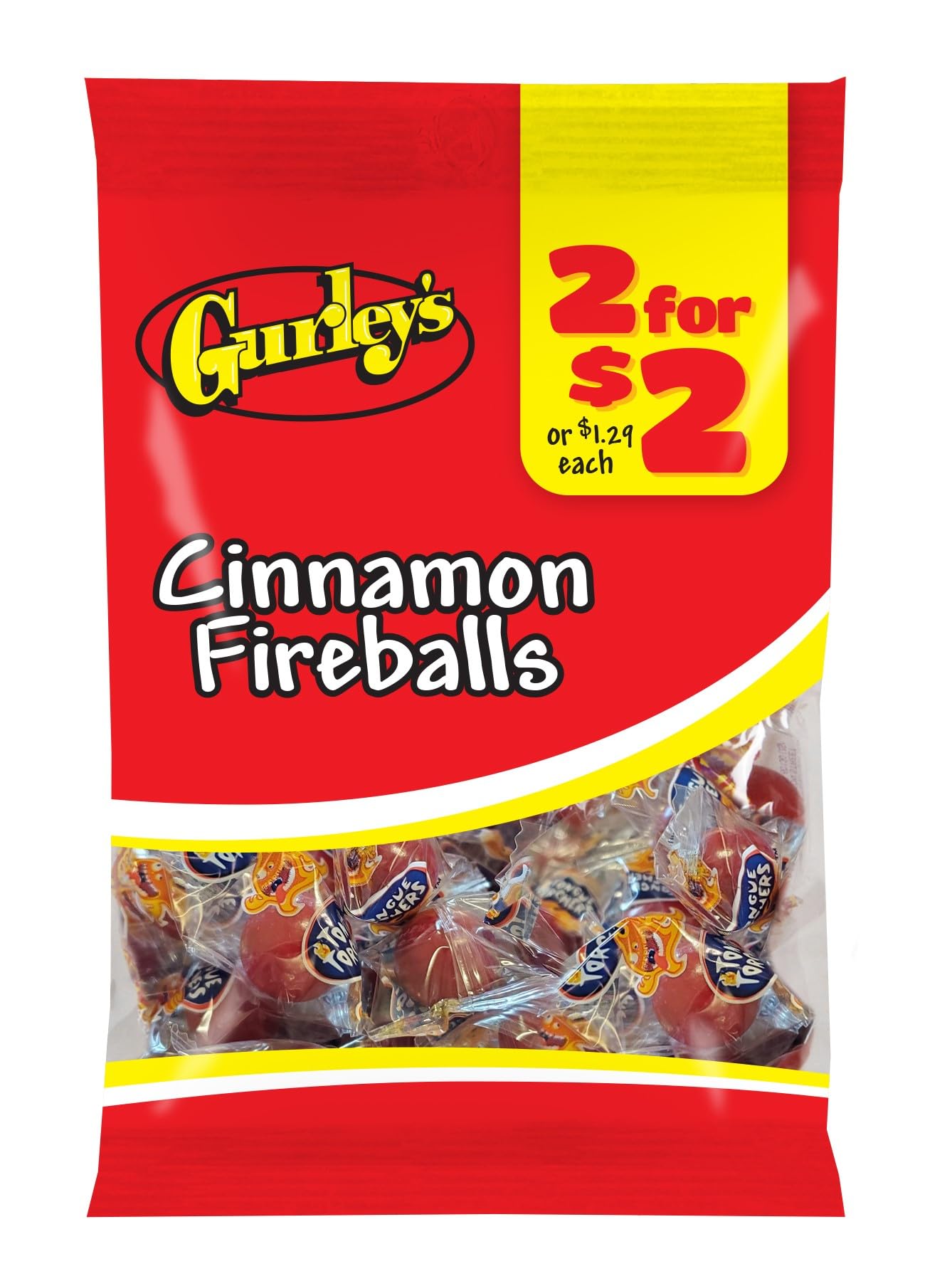 Product image of Gurley's Atomic Fireballs Spicy Cinnamon Hard Candy Individually Wrapped Bulk Pack of 12