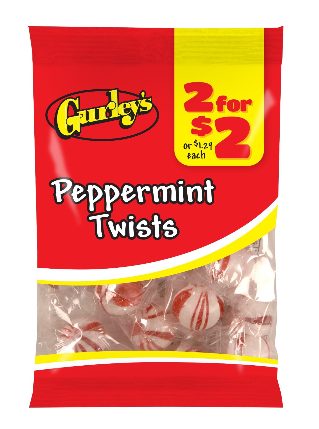 Product image of Gurley's Peppermint Twists Classic Minty Fresh Hard Candy Pack of 12