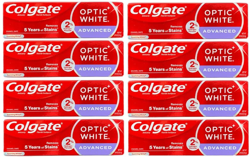 Product image of Colgate Optic White Advanced Toothpaste Removes 5 Years of Stains 0.75 oz 0.75 oz Pack of 12