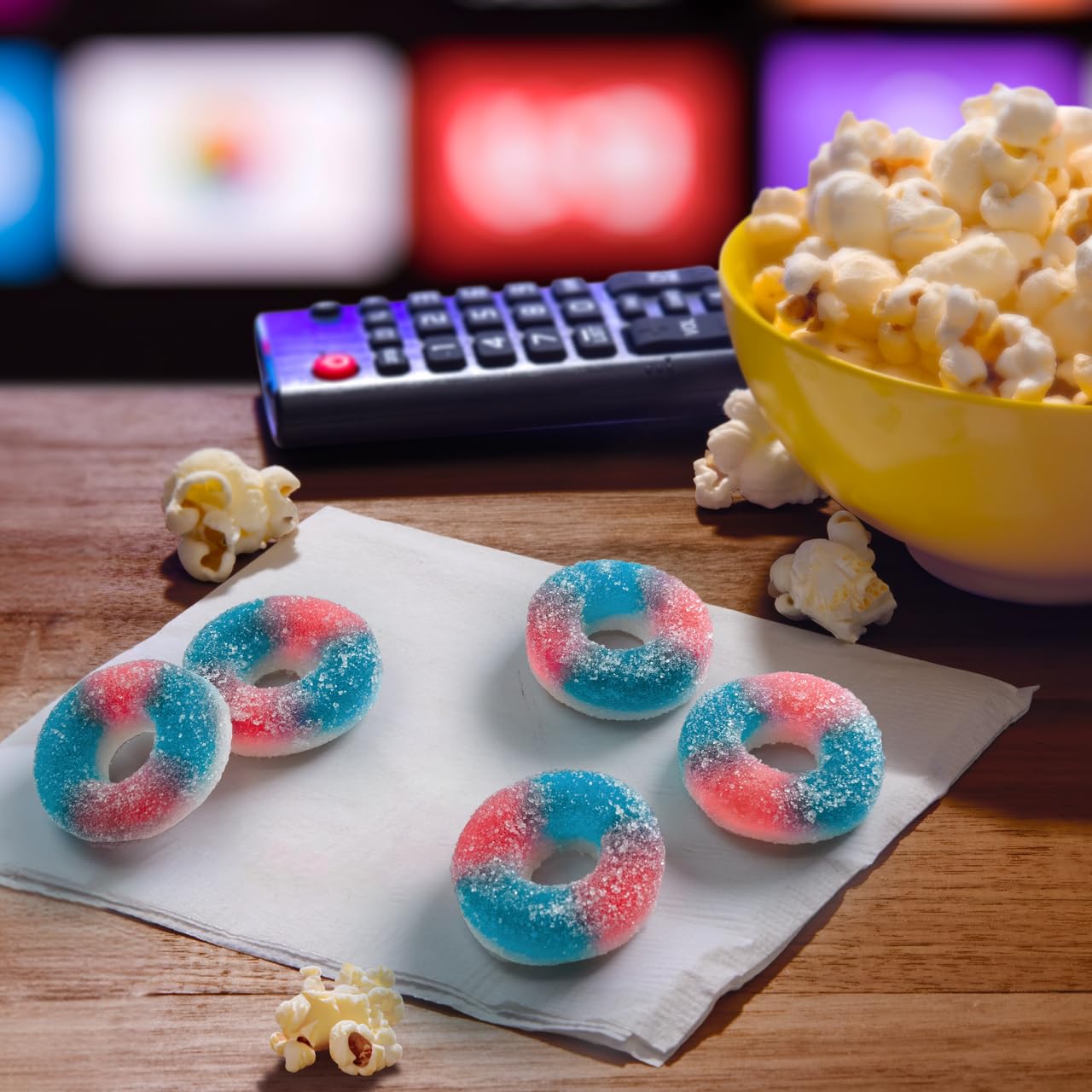 Product image of SweeTARTS Halos Candy Blue Punch and Strawberries and Cream Tart and Chewy Soft and Fluffy 6 oz 6 oz
