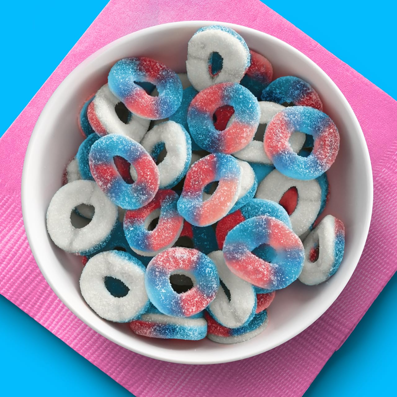 Product image of SweeTARTS Halos Candy Blue Punch and Strawberries and Cream Tart and Chewy Soft and Fluffy 6 oz 6 oz