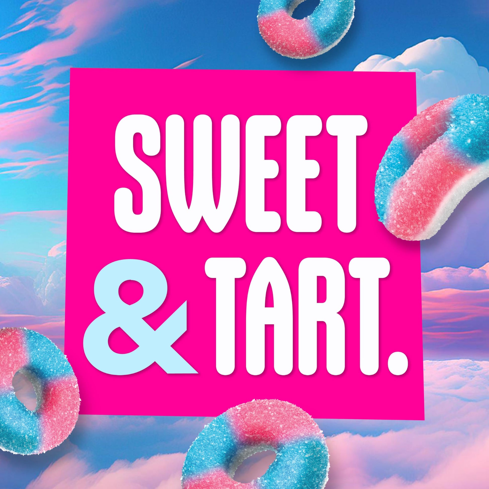 Product image of SweeTARTS Halos Candy Blue Punch and Strawberries and Cream Tart and Chewy Soft and Fluffy 6 oz 6 oz