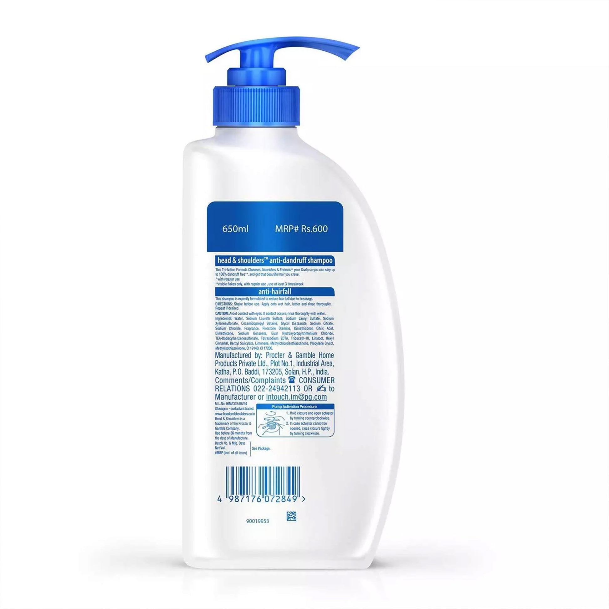 Product image of Head and Shoulders Anti Hair Fall Shampoo Anti Dandruff Fresh Scent Relieves Dry Scalp Repairs Damage Pump