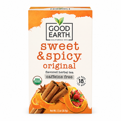 Organic Sweet & Spicy Herbal Caffeine Free Good Earth Teas