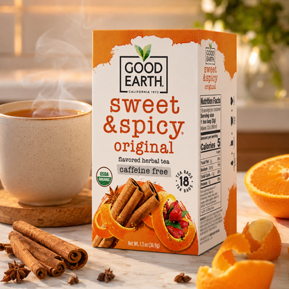 Organic Sweet & Spicy Herbal Caffeine Free Good Earth Teas