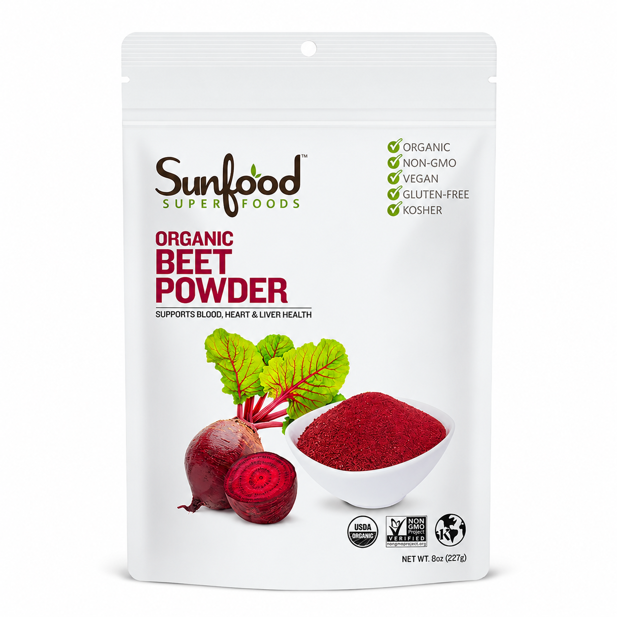 Sunfood Superfoods Organic Beet Root Powder Beetroot for Juice & 8 oz