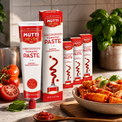Mutti Double Concentrated Tomato Paste Doppio Concentrato . Tube 4.5 oz