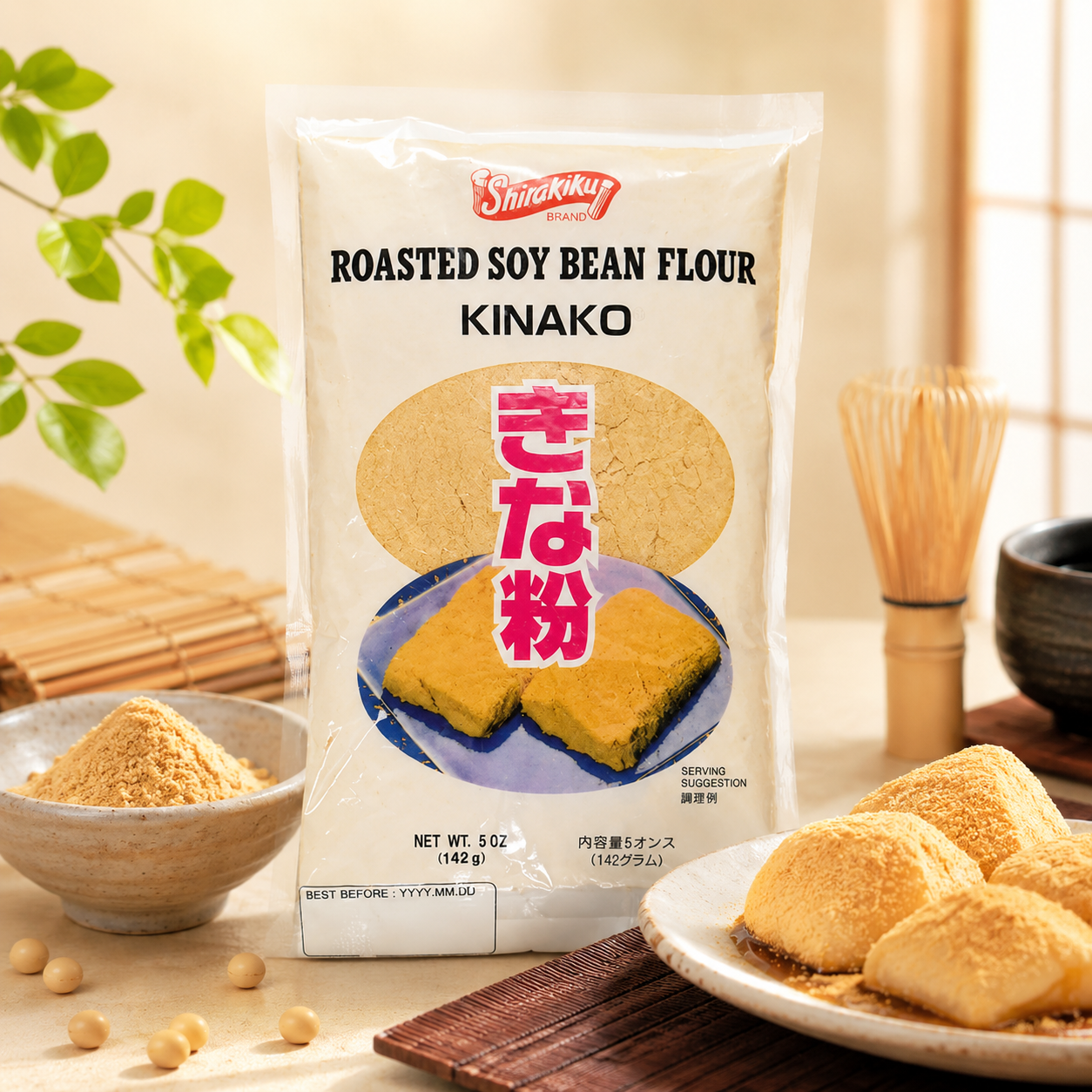 Shirakiku Kinako Japanese Roasted Soybean Flour Additive free Soybean Flour 5 OZ