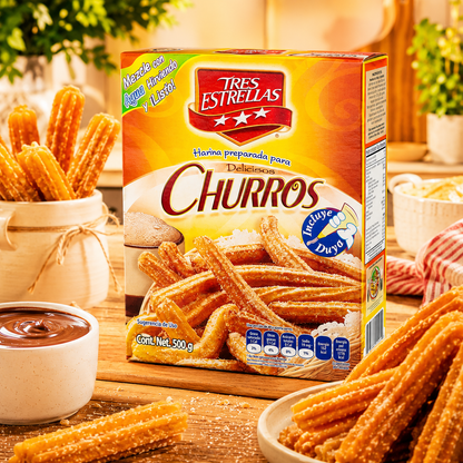Tres Estrellas Churros Flour Mix . 17.6 oz