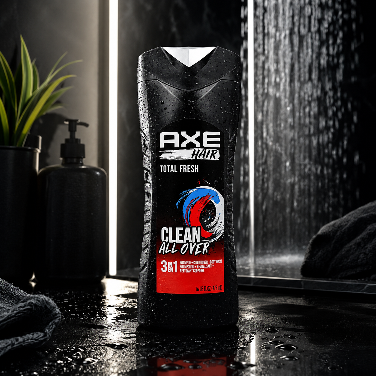 Axe Hair 3 in 1 Total Fresh Shampoo + 473 mL