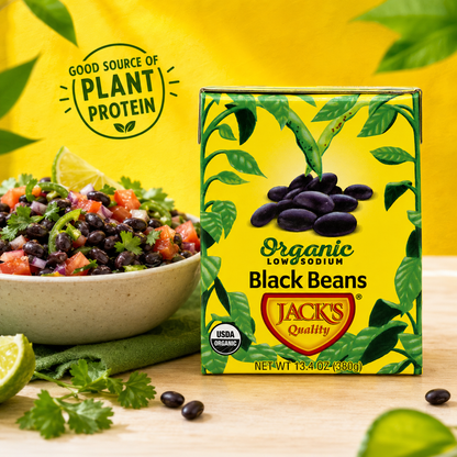 Jack's Organic Jack's Organic Black Beans . Packed with Protein 13.4 oz