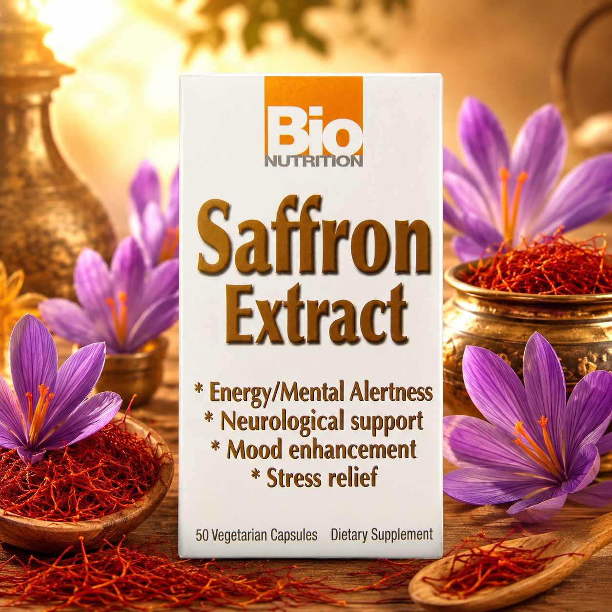 Bio Nutrition Standardized Saffron Vegi Caps Saffron Extract 88.5 mg 50 Count