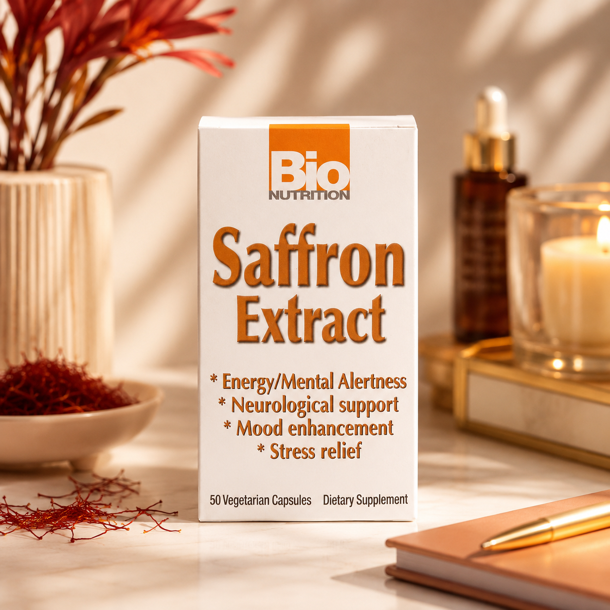 Bio Nutrition Standardized Saffron Vegi Caps Saffron Extract 88.5 mg 50 Count