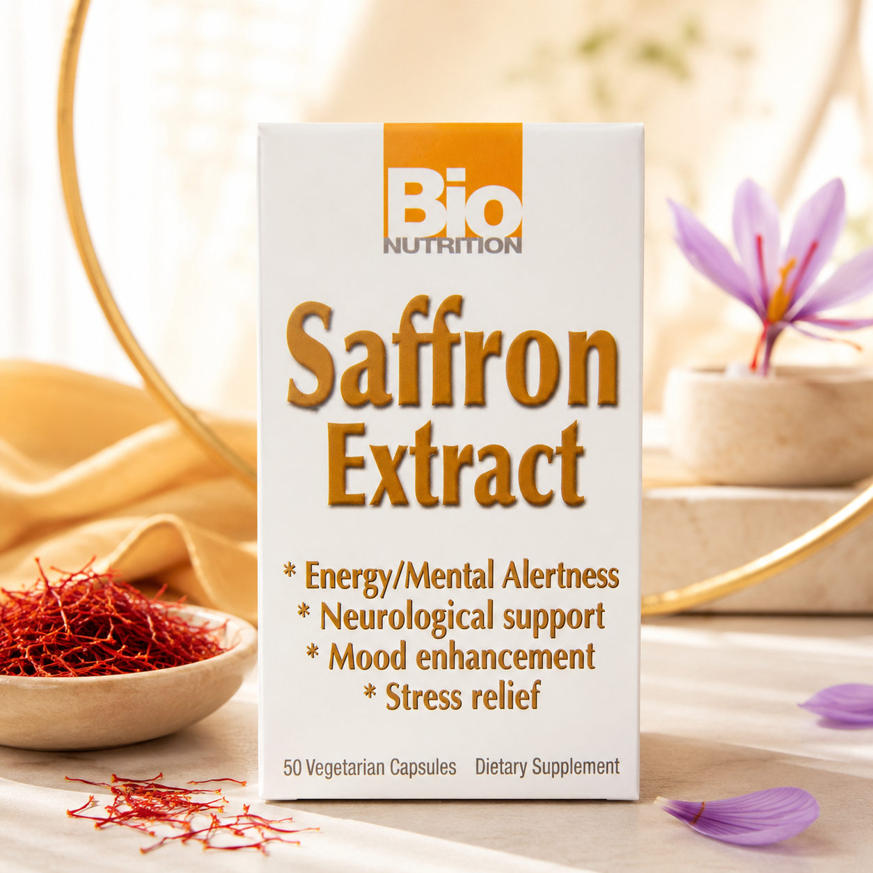 Bio Nutrition Standardized Saffron Vegi Caps Saffron Extract 88.5 mg 50 Count