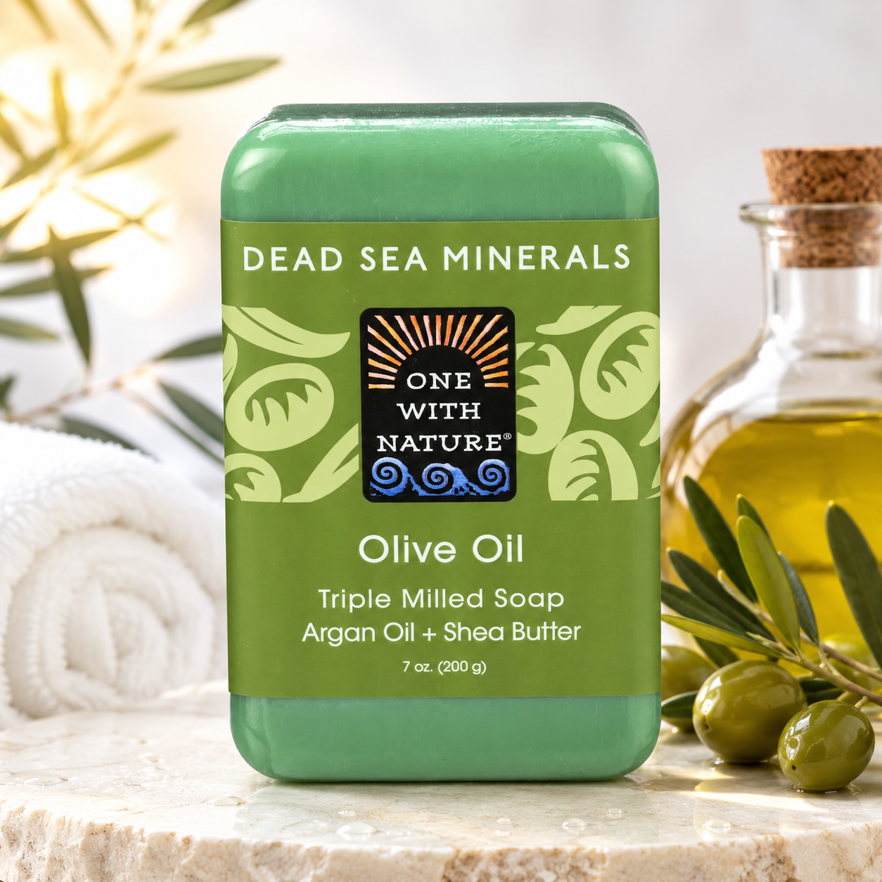One With Nature Dead Sea Mineral Olive Oil Bar Soap 7 Oz