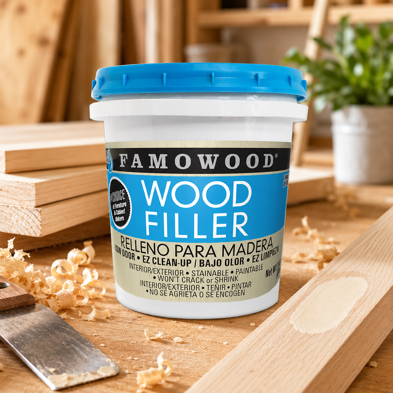 FamoWood Red Oak 40022134 Latex Wood Filler Pint