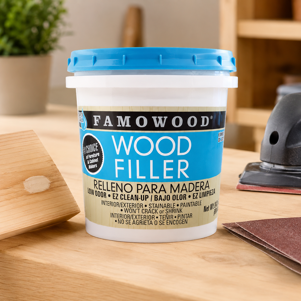 FamoWood Red Oak 40022134 Latex Wood Filler Pint