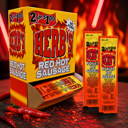 Herb's Red Hot Herb Hot Sausage 2 for $1 50ct