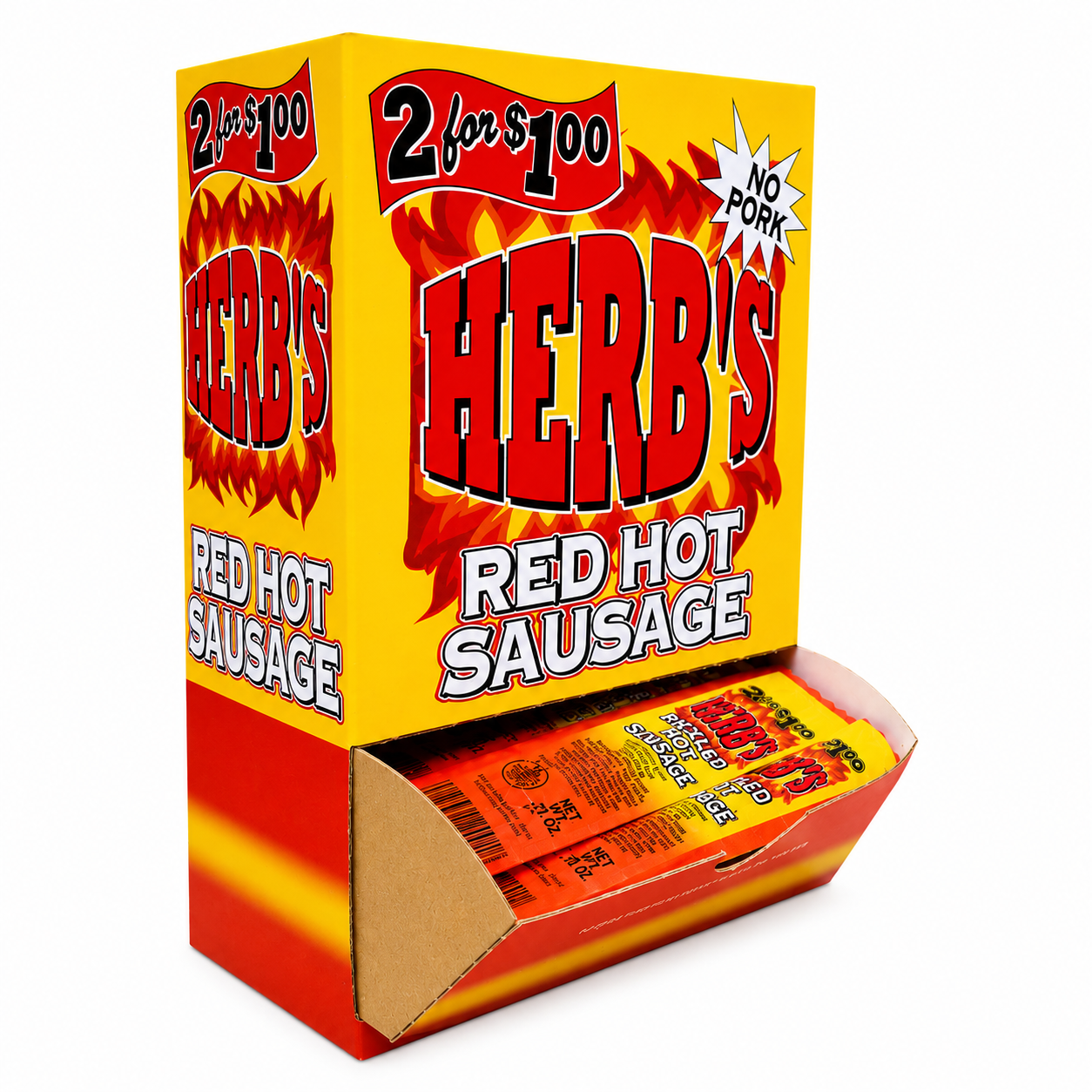 Herb's Red Hot Herb Hot Sausage 2 for $1 50ct