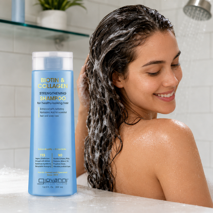 Giovanni Biotin & Collagen Shampoo Strengthening Shampoo Cruelty Free 13.5 Oz