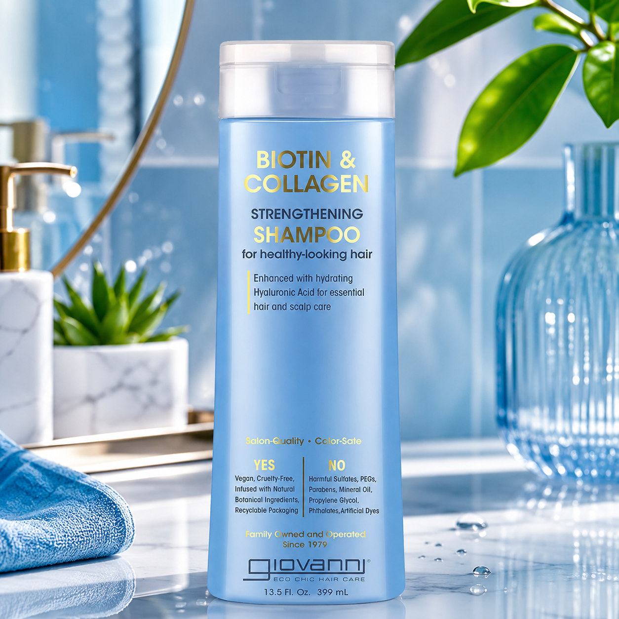 Giovanni Biotin & Collagen Shampoo Strengthening Shampoo Cruelty Free 13.5 Oz