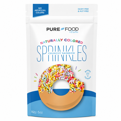 Pure Food Vegan Sprinkles for Ice Cream By Estee Natural Rainbow Color Sprinkles Sprinkles for 5oz
