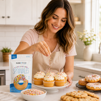 Pure Food Vegan Sprinkles for Ice Cream By Estee Natural Rainbow Color Sprinkles Sprinkles for 5oz