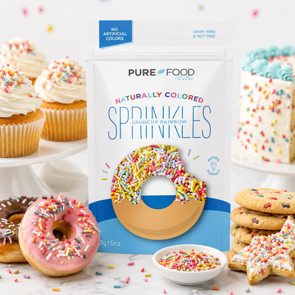 Pure Food Vegan Sprinkles for Ice Cream By Estee Natural Rainbow Color Sprinkles Sprinkles for 5oz