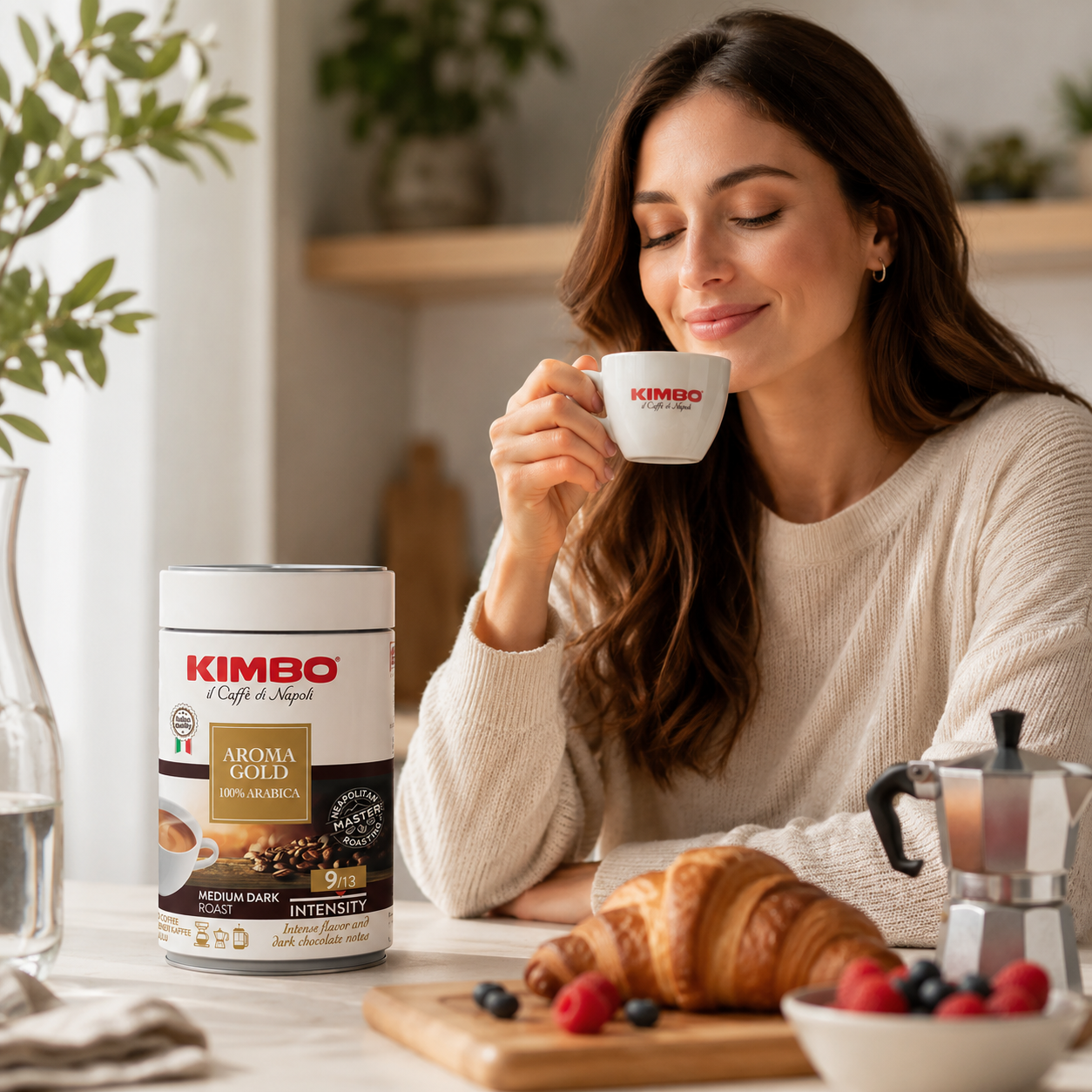 Kimbo 100 Arabica Kimbo 100% Arabica Ground Coffee Tin Aroma Gold 250g