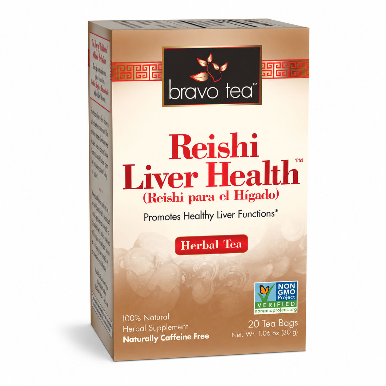 Bravo 20 Tea Bags Tea Reishi Liver Health Herbal Tea Caffeine Free
