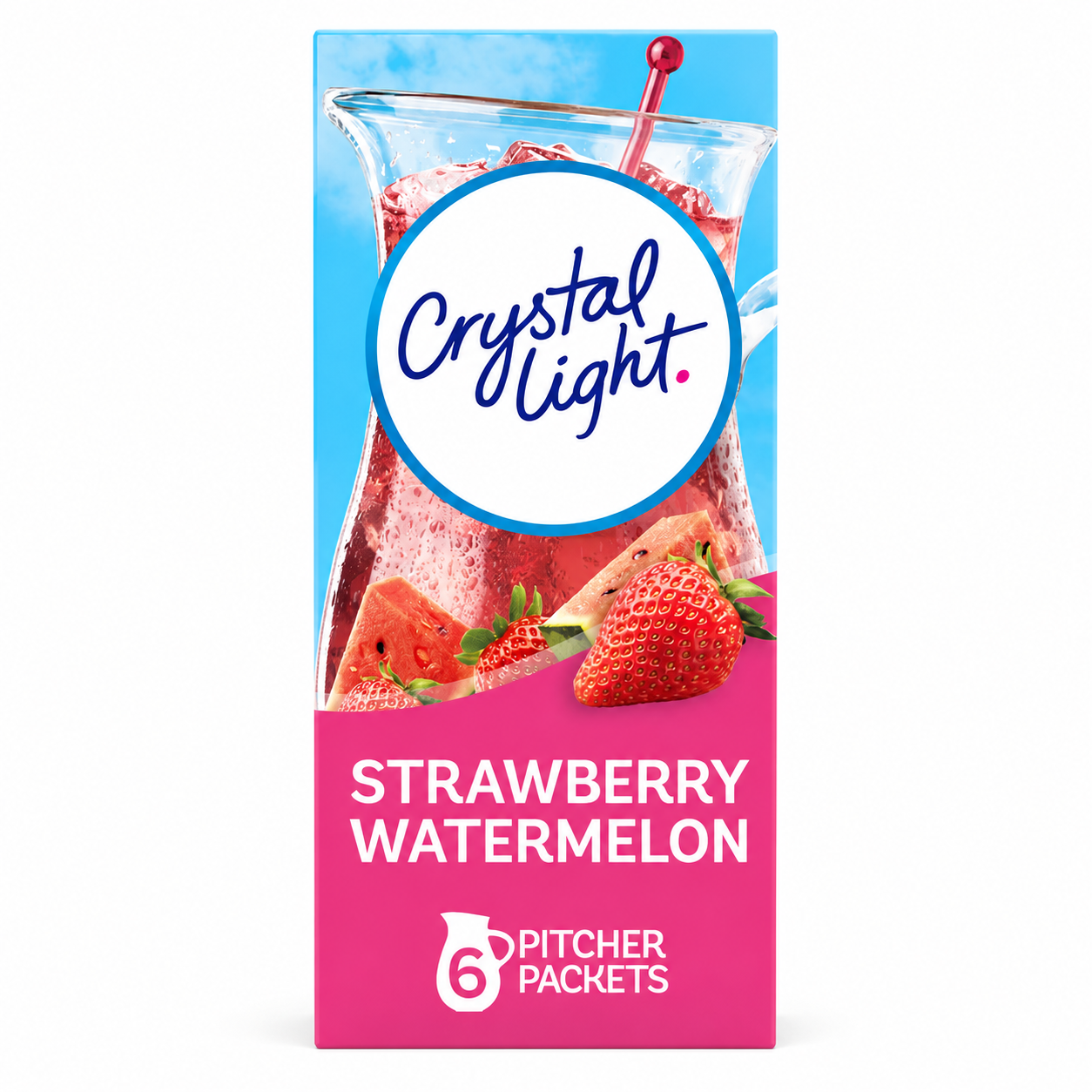 Crystal Light Strawberry Watermelon Low Calories Powdered Drink Mix Pitcher 6 Count
