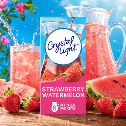 Crystal Light Strawberry Watermelon Low Calories Powdered Drink Mix Pitcher 6 Count