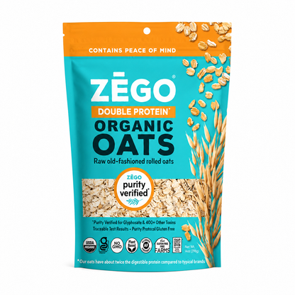 ZEGO Gluten Free Organic Raw Rolled Oats Double Protein Old 14 oz