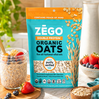 ZEGO Gluten Free Organic Raw Rolled Oats Double Protein Old 14 oz
