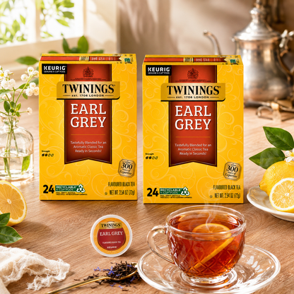 Twinings Hot Citrus Earl Grey Black Tea K Cup Pods for 24 Count